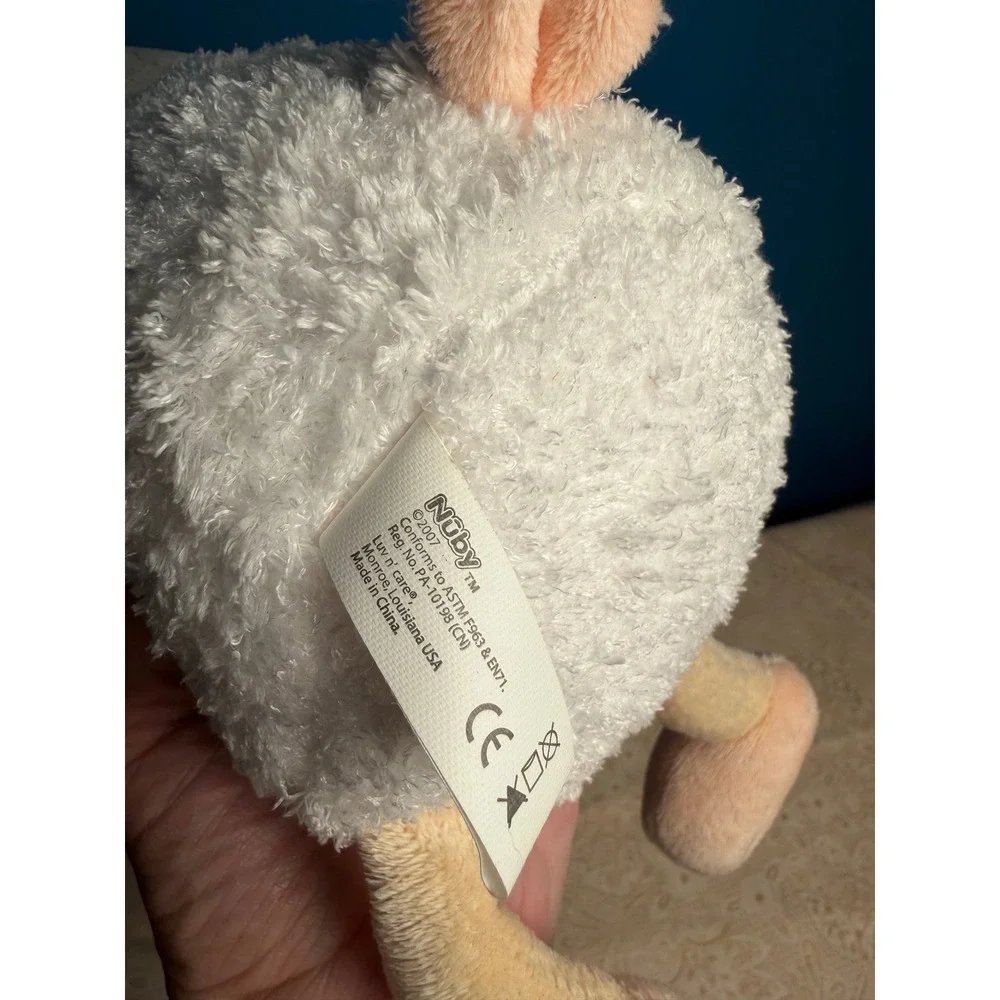 Nuby Ol MacDonald Singing Plush Toy Sheep Lamb Musical Nursery Rhyme White New